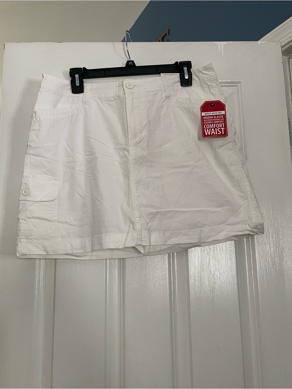 St. John's Bay White Cargo Skort with Comfort Waist
